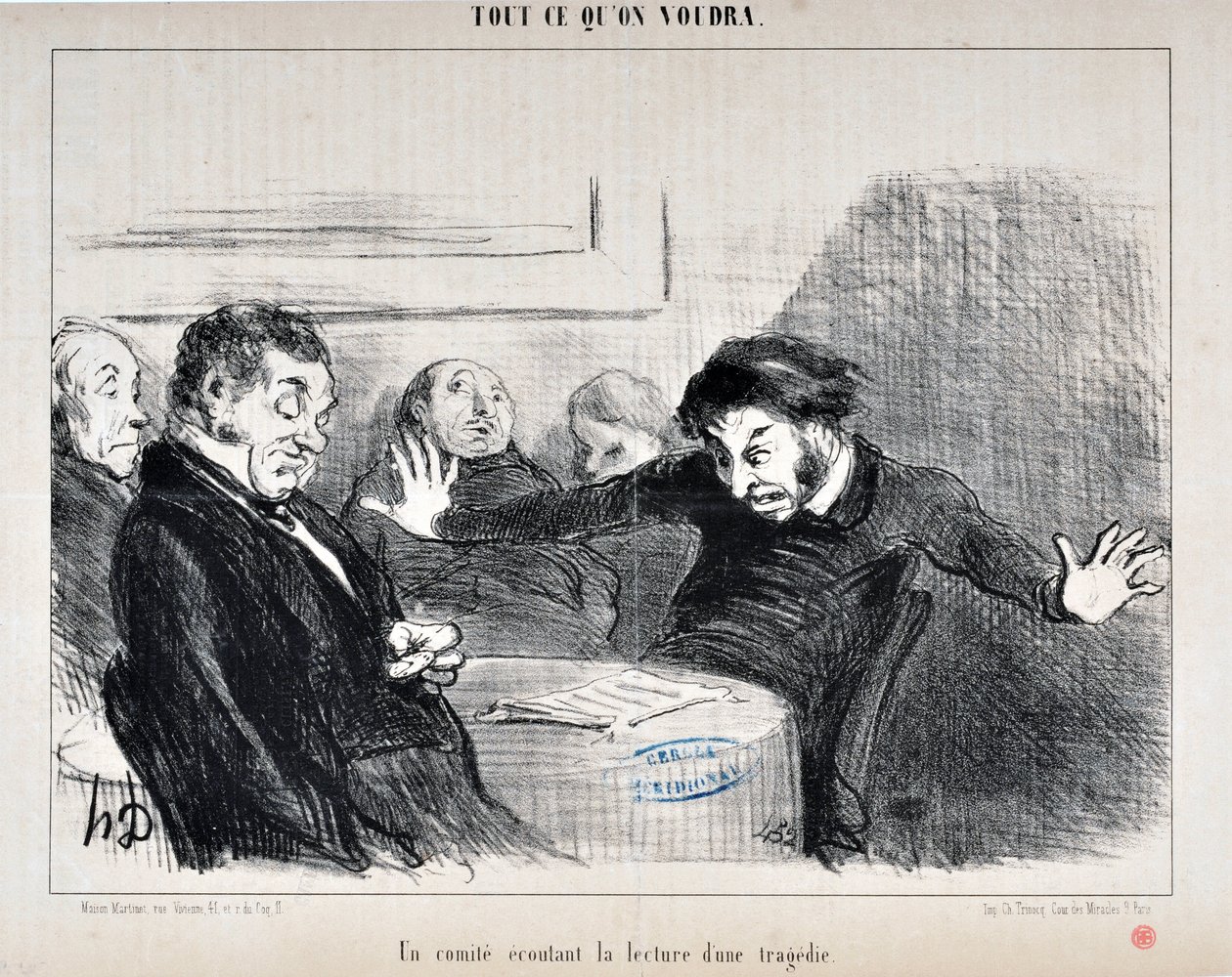 Obra de Honore Daumier (1808-1879). Charivari data de 1852: Serie ALL CE QU