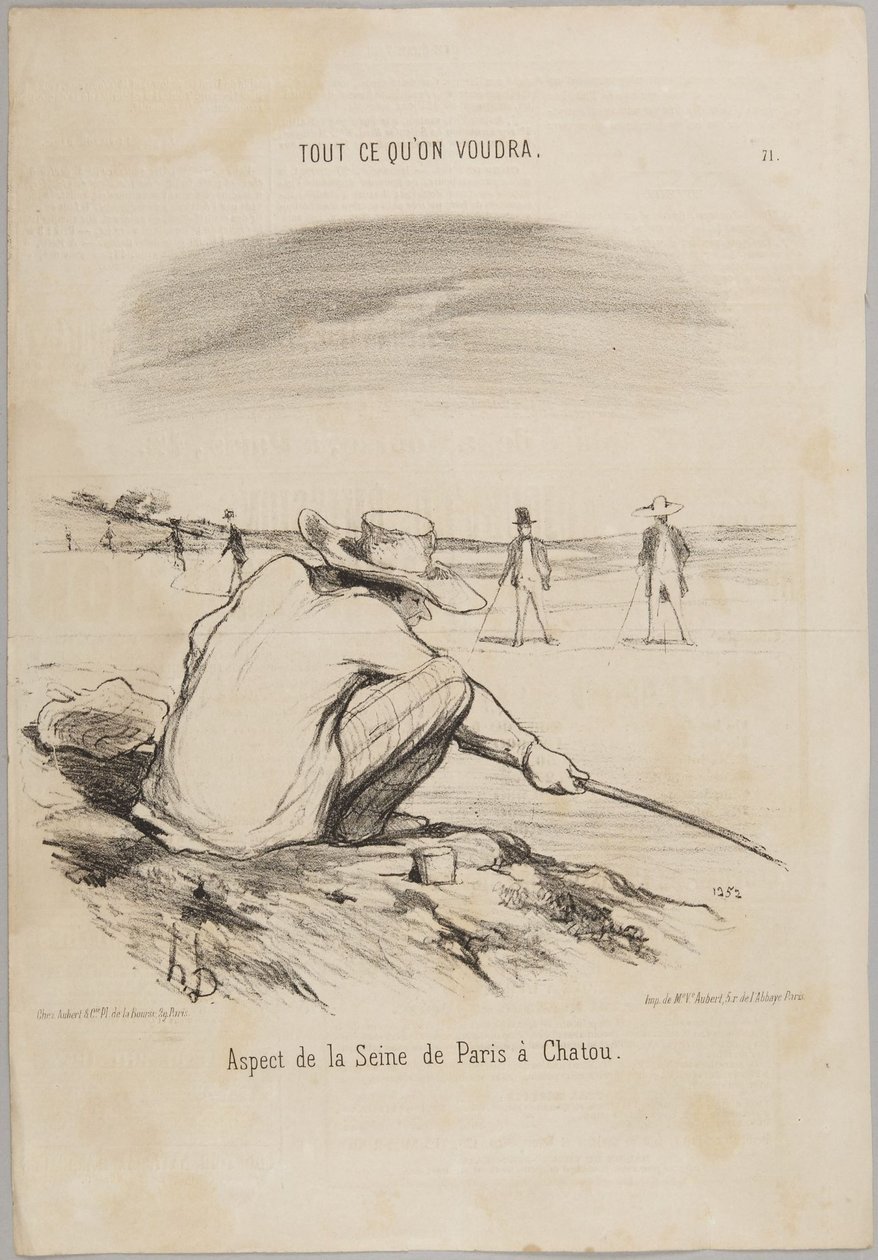Vista do Sena de Paris em Chatou, número 71 da série Tudo o que se quiser de Le Charivari de Honoré Daumier