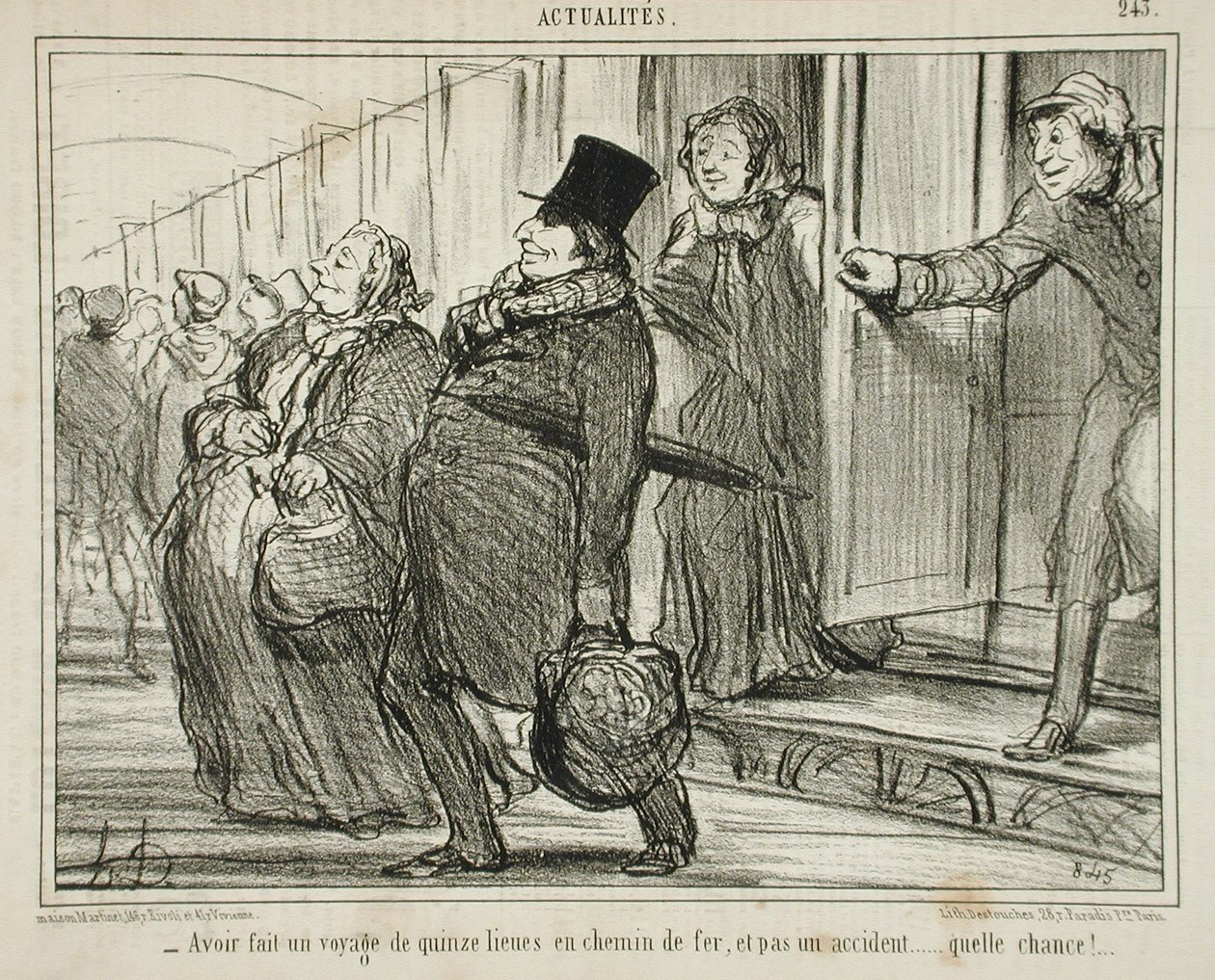 Ter feito uma viagem de quinze léguas de caminho-de-ferro... de Honoré Daumier