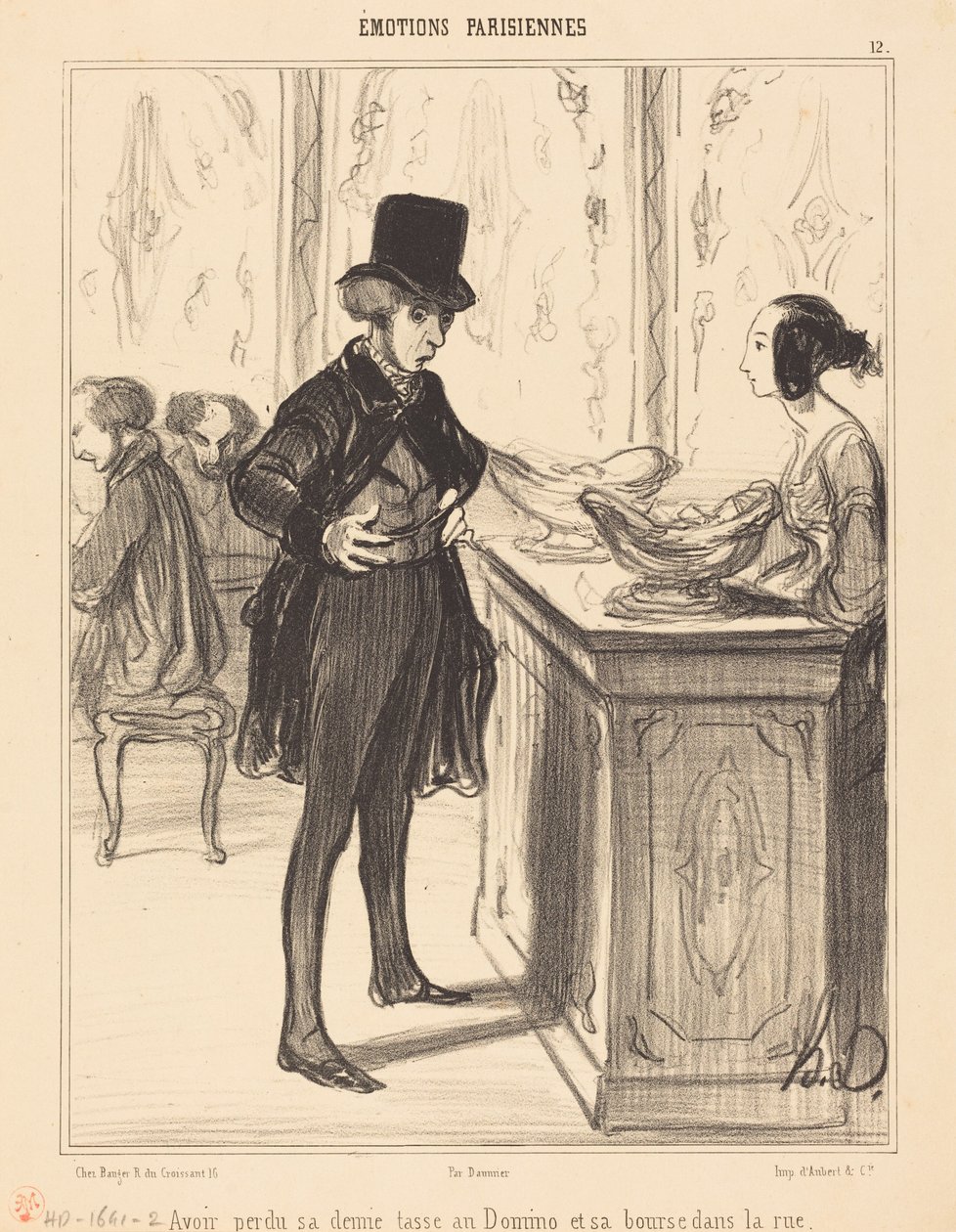 Ter perdido a sua meia chávena no Domino e a sua carteira na rua de Honoré Daumier