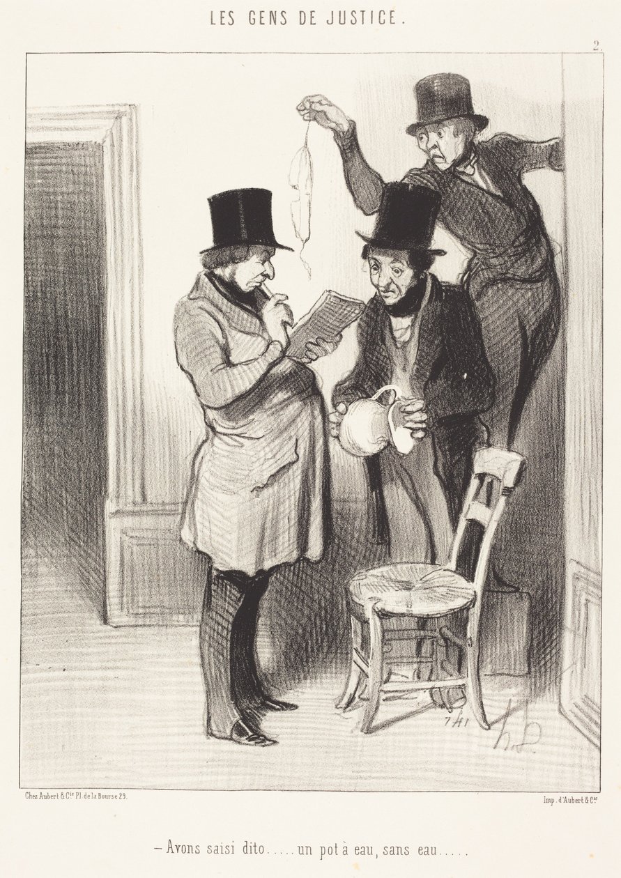 Apreendemos o referido... um jarro de água, sem água de Honoré Daumier