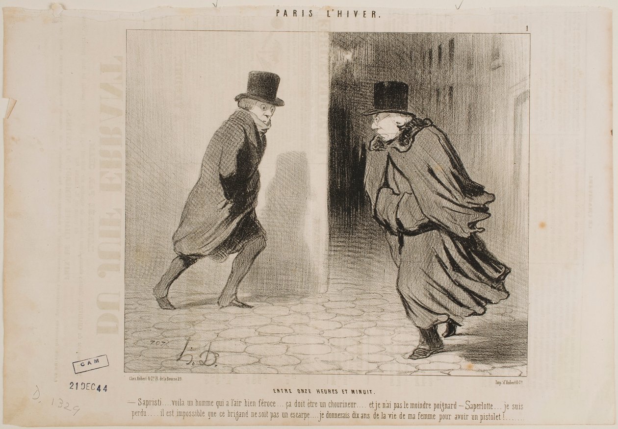 Entre as 11 horas e a meia-noite de Honoré Daumier