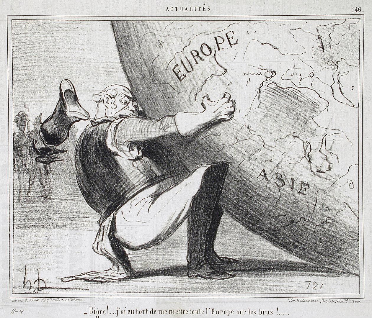Raios!... Fiz mal em pôr toda a Europa no meu braço! de Honoré Daumier