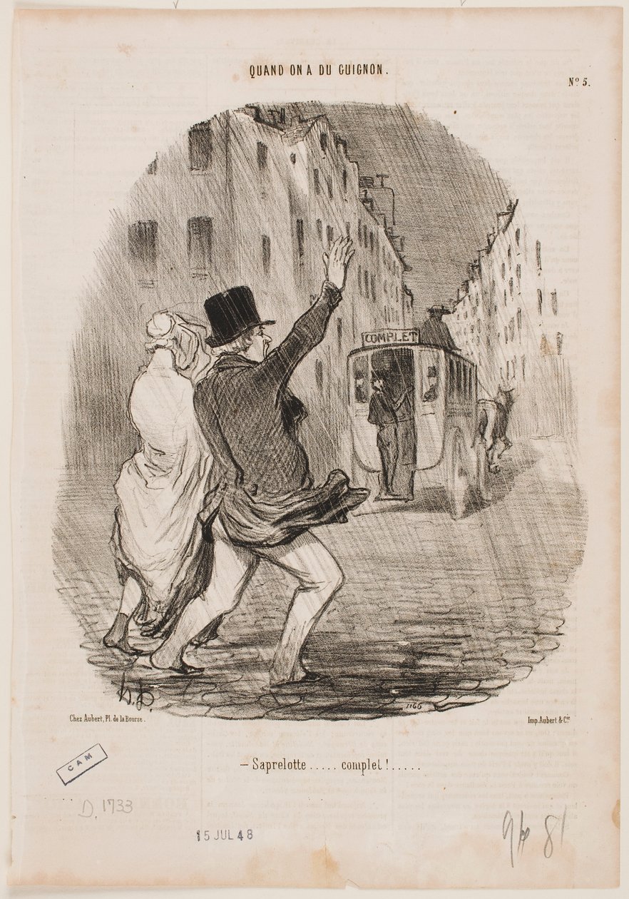 Raios! Está cheio! de Honoré Daumier