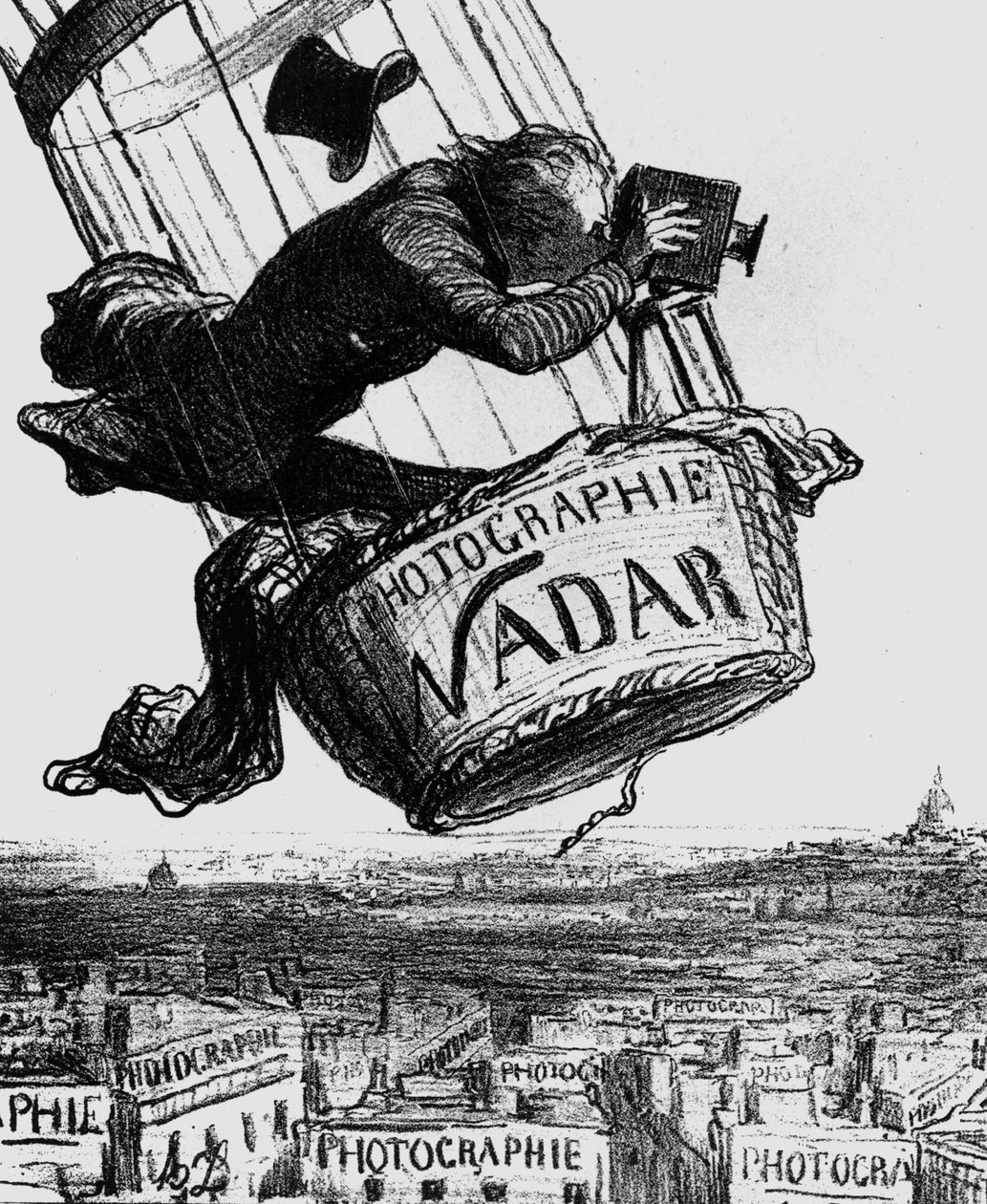 Caricatura de Gaspard-Felix Tournachon, também conhecido por Nadar (1820-1910) 1862 (gravura) de Honoré Daumier