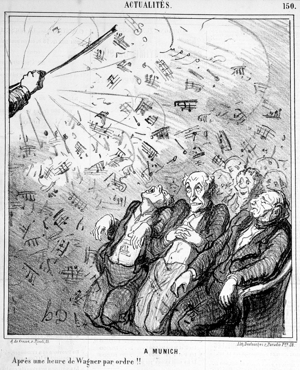Desenho animado sobre a música de Wagner - por Honoré Daumier de Honoré Daumier