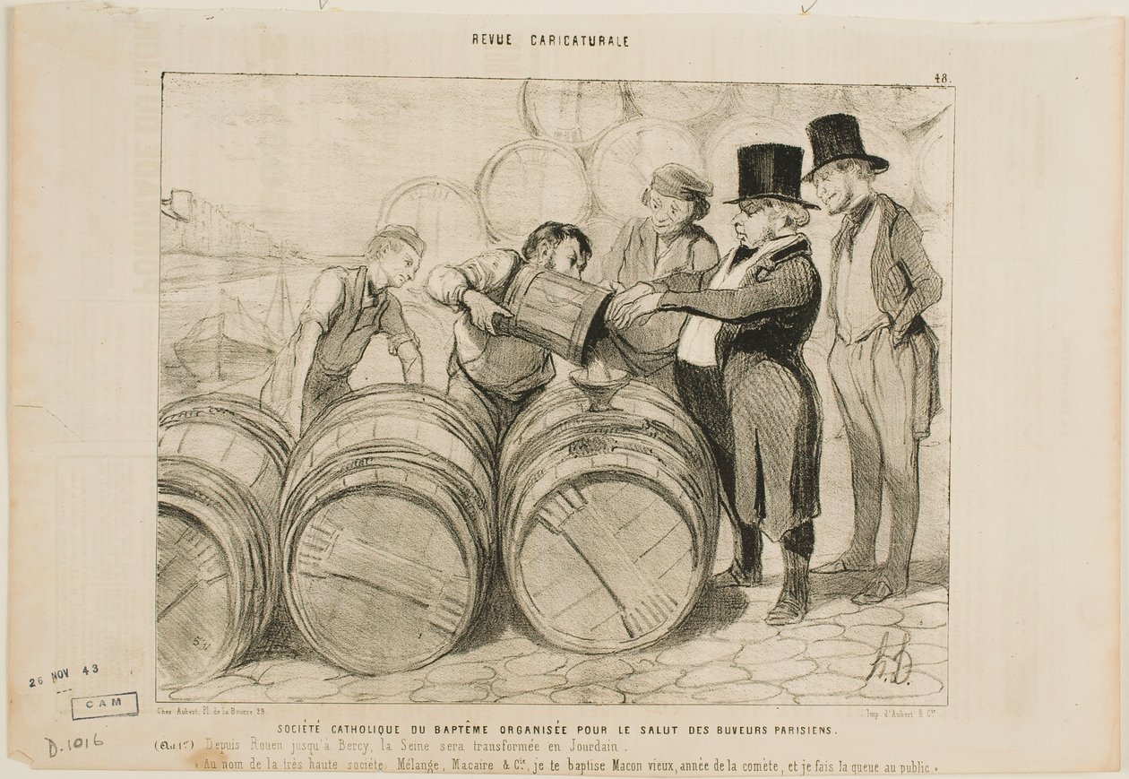 Sociedade católica do batismo criada para todos os bêbados de Paris de Honoré Daumier