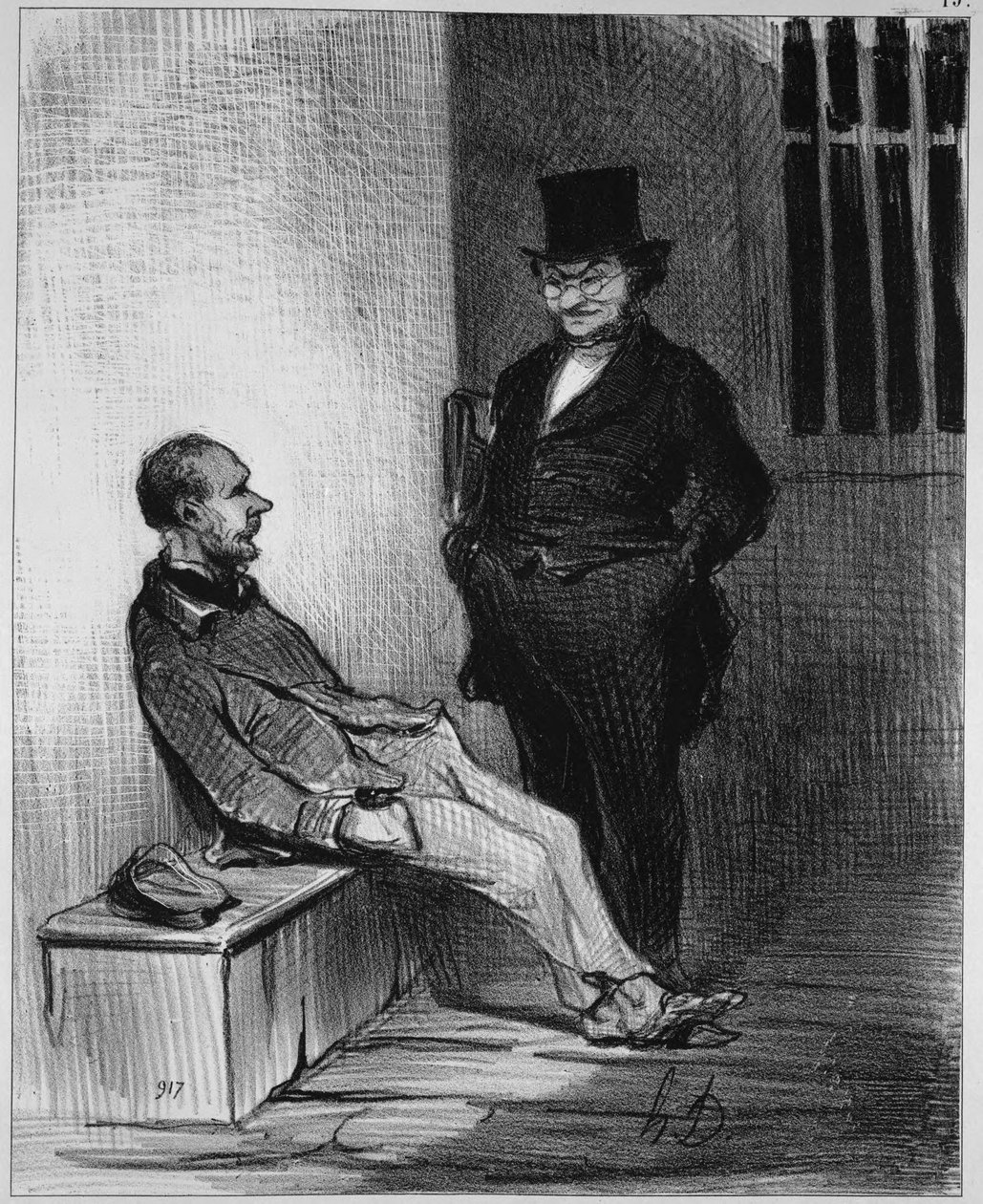 O que me chateia é ser acusado de doze roubos!... São doze... tanto melhor... alegarei monomania!... de Honoré Daumier
