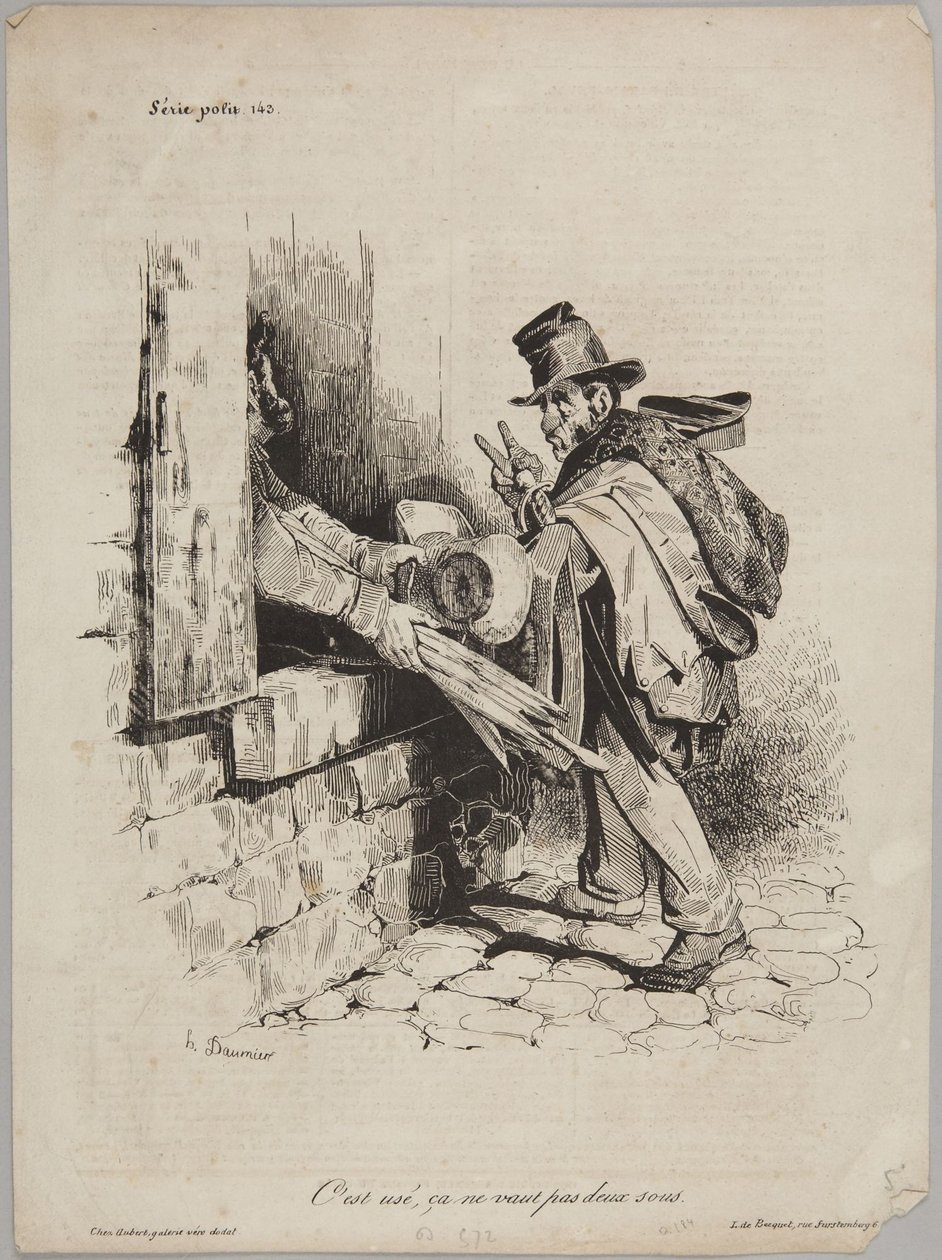 Está gasto, não vale dois soldos, número 143 da série Série política de Le Charivari de Honoré Daumier