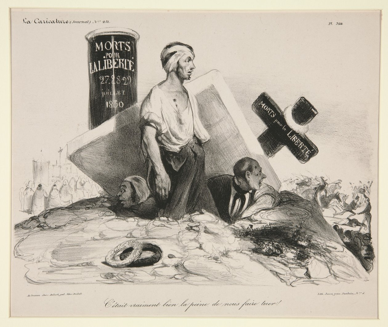 Mal valia a pena deixarmo-nos matar por isto! Prancha 524 da revista La Caricature de Honoré Daumier