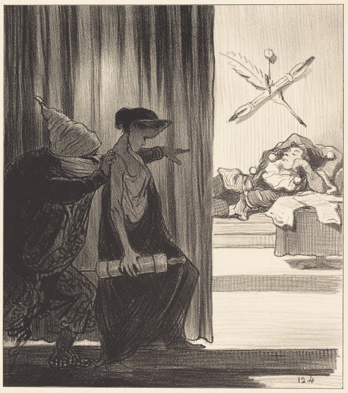Clitemnestra empurrada por mimi Véron... de Honoré Daumier