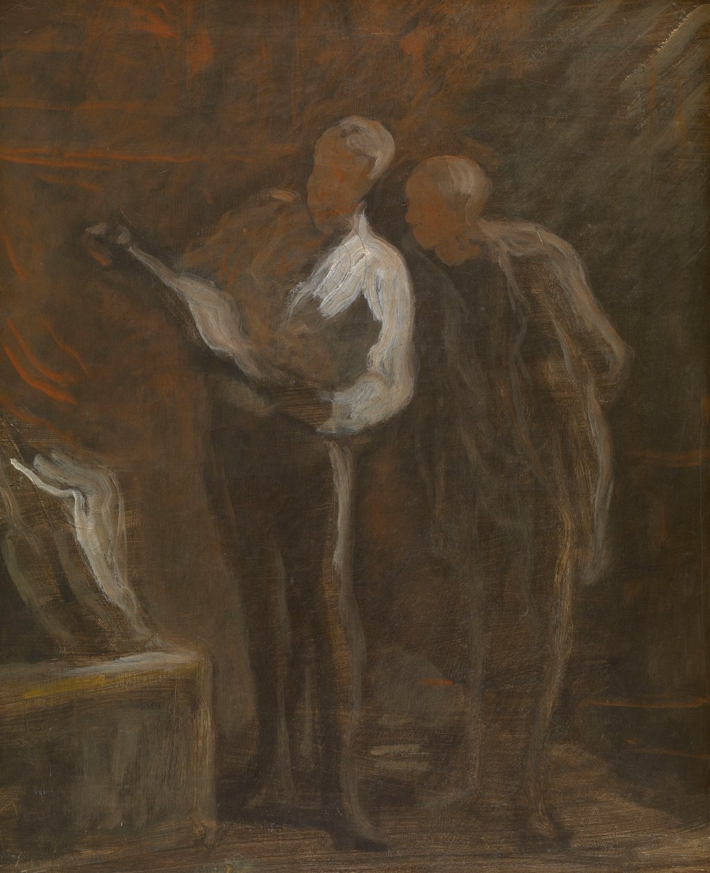 Coleção de gravuras, c.1870-73 (óleo sobre tela) de Honore Daumier