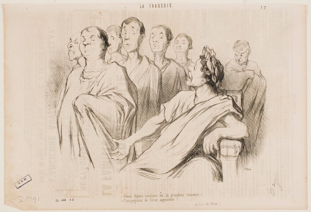 Vinde, dignos pilares da grandeza romana... amigos de César, aproximai-vos! de Honoré Daumier