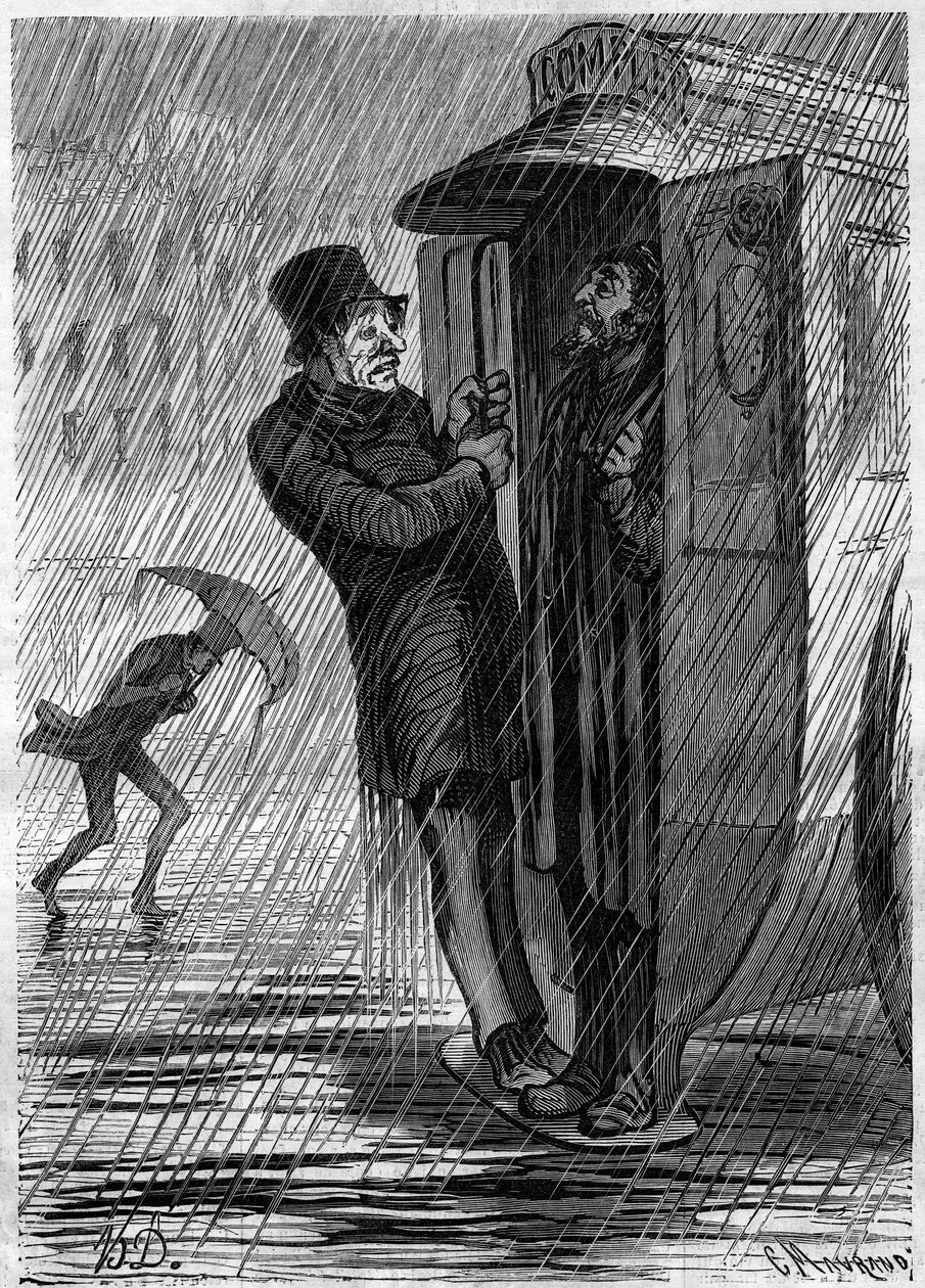 Completo!!! Cartoon de Honore Daumier (1808-1879). Gravura em "Le Monde Illustré" n°271 de 21 de Junho de 1862. de Honoré Daumier