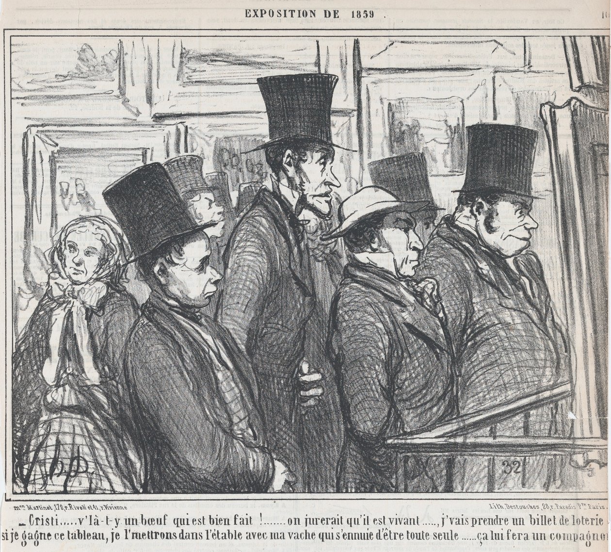 Cristi, que boi tão bem feito!..., da Exposição de 1859, publicado em Le Charivari, 4 de maio de 1859 de Honoré Daumier