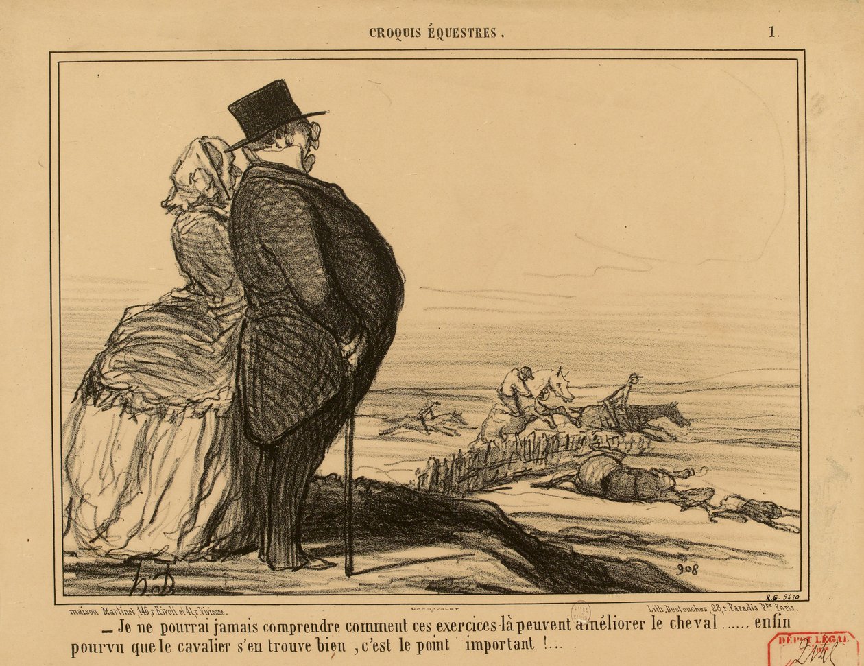 Croquis Equestres Nr. 1: - Ich werde nie verstehen können, wie diese Übungen... de Honoré Daumier
