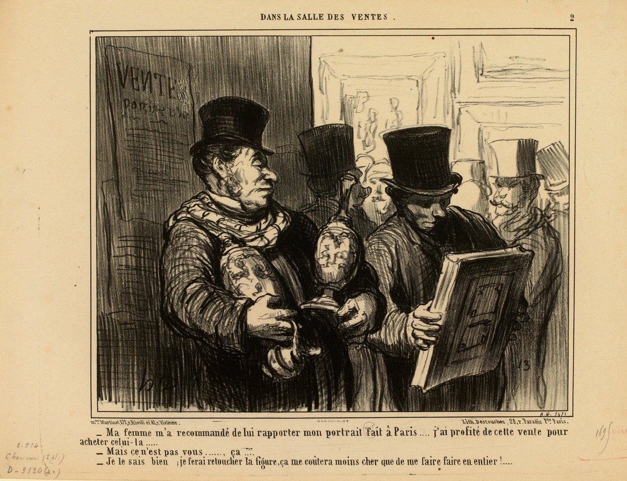 Na sala de vendas n.º 2: A minha mulher recomendou-me que lhe trouxesse o meu retrato... de Honoré Daumier