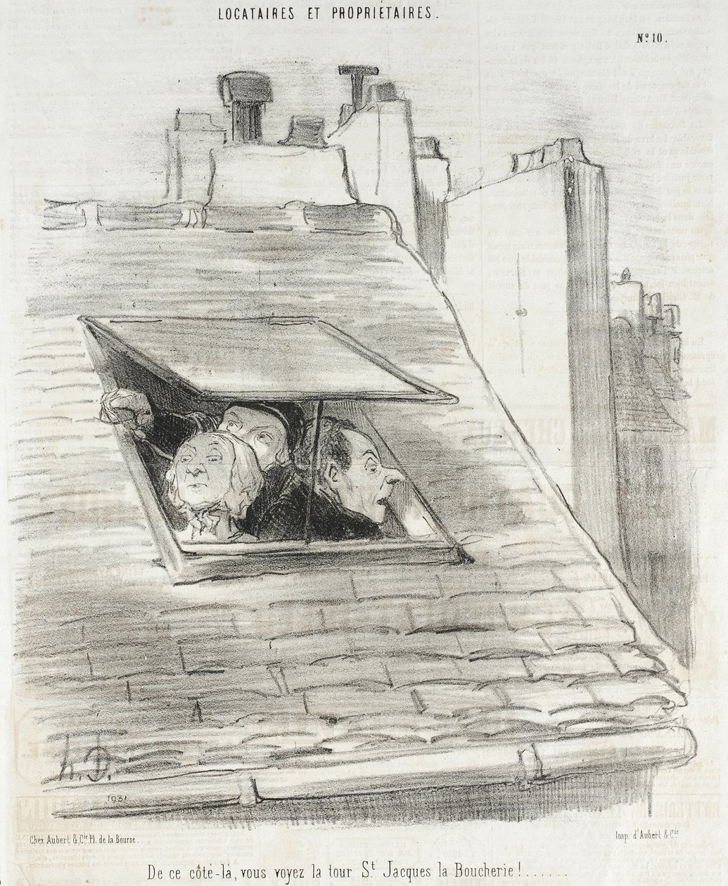 Deste lado, vê a torre de St. Jacques... de Honoré Daumier