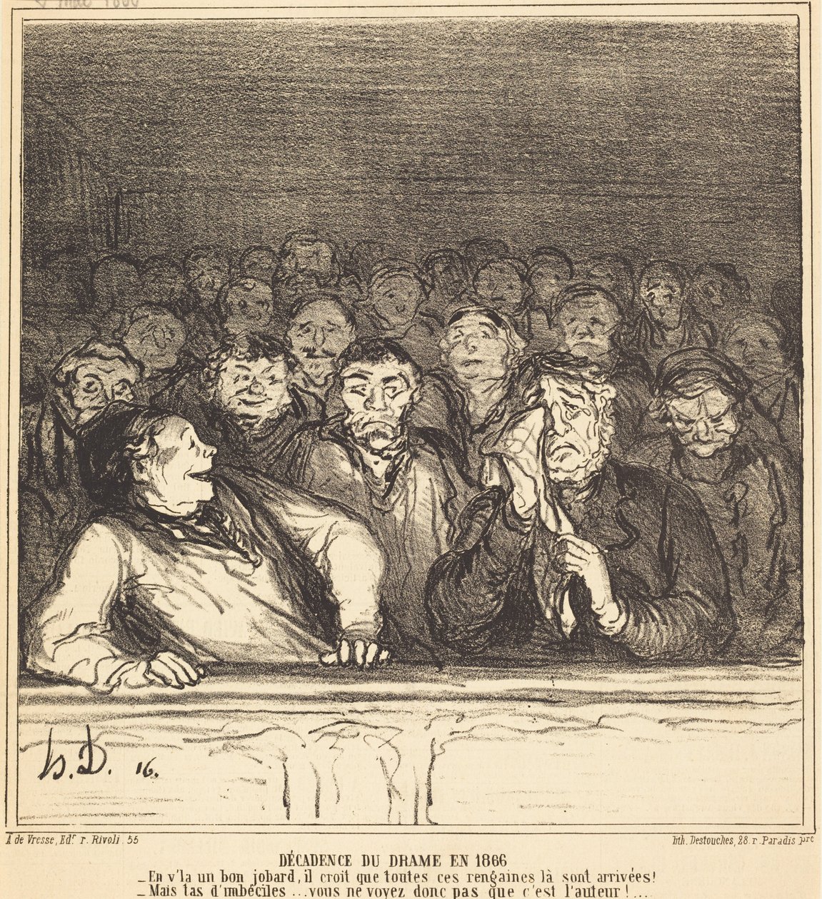Declínio do drama em 1866 de Honoré Daumier