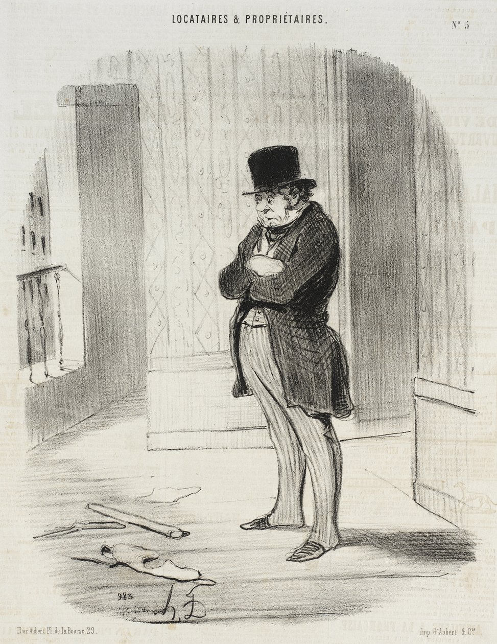 Mudou-se!... e para me pagar três prestações... deixa-me... de Honoré Daumier