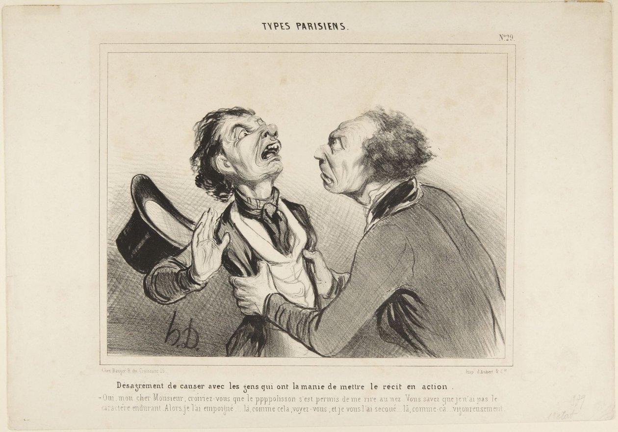 O inconveniente de conversar com as pessoas ..., número 29 da série Tipos parisienses de Honoré Daumier