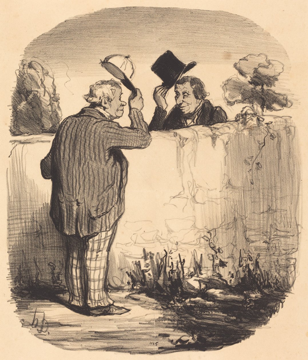 Dois bons vizinhos de Honoré Daumier