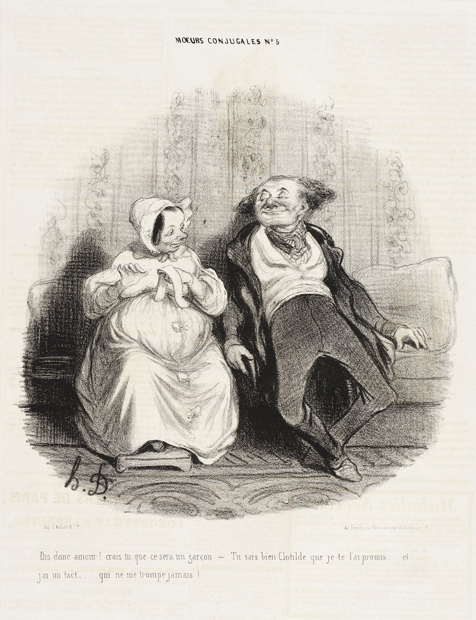 Diz-me, amor! Achas que será um rapaz? de Honoré Daumier