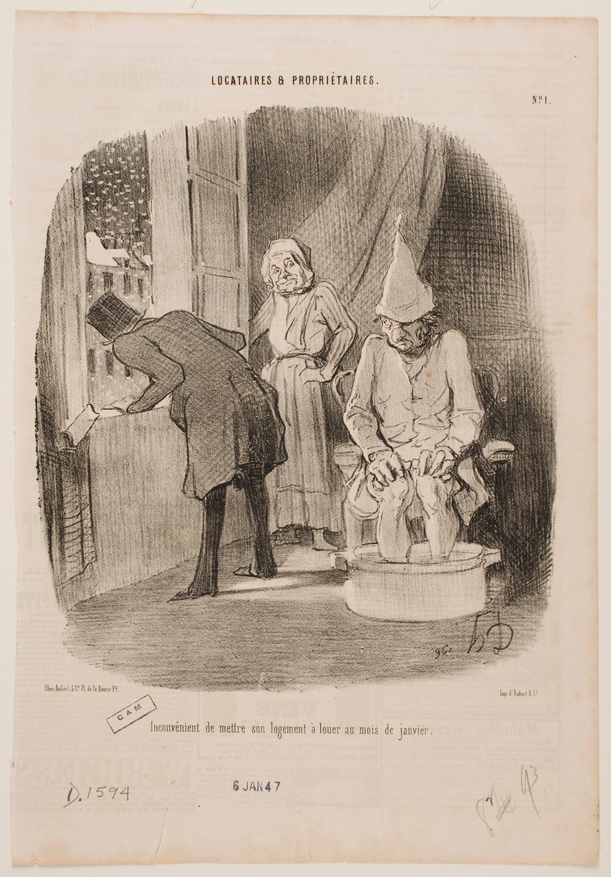 Desvantagem de pôr a casa para alugar em janeiro de Honoré Daumier