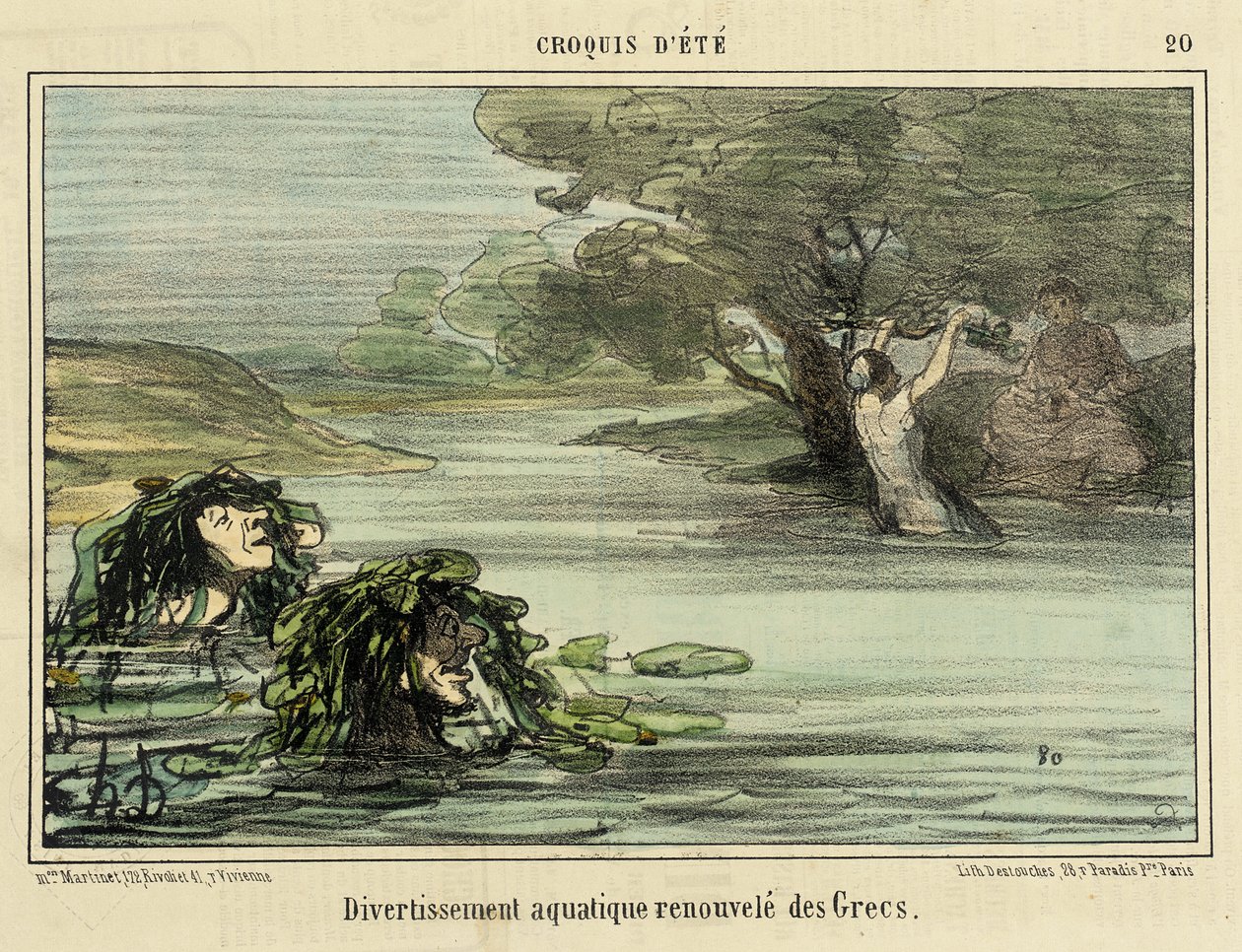 Divertimento aquático renovado dos gregos de Honoré Daumier