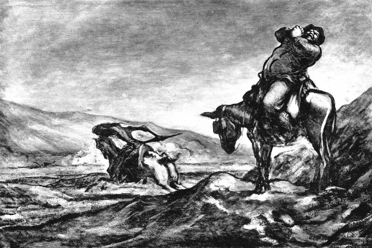 Dom Quichotte e Sancho Pança de Honoré Daumier