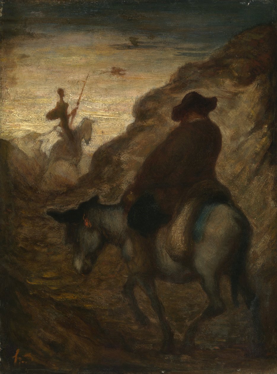 Dom Quixote e Sancho Pança, c.1864-65 (óleo sobre tela) de Honoré Daumier