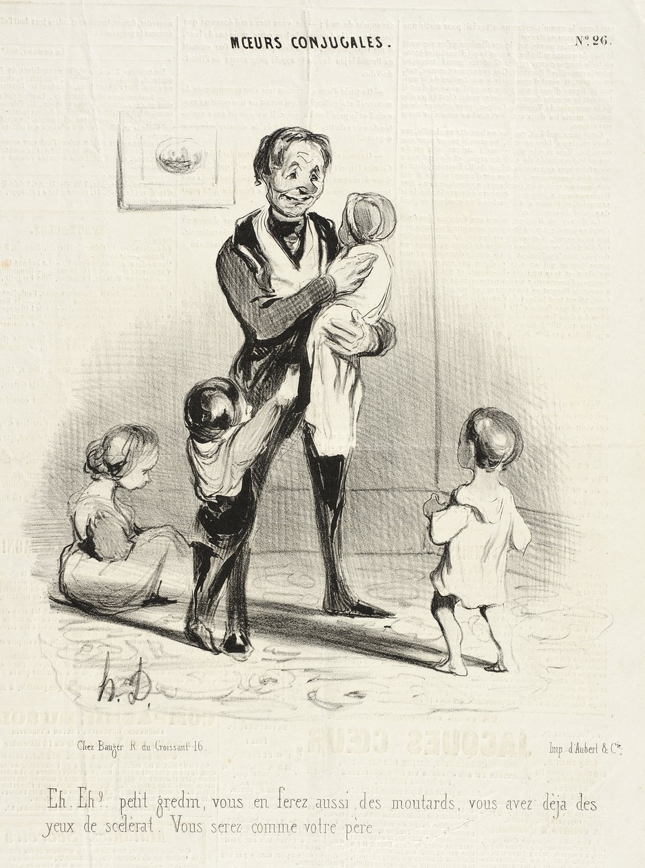 Eh! Eh!... pequeno malandro, também tu farás pirralhos... de Honoré Daumier