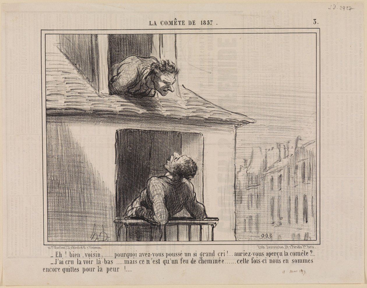 Ora, vizinho,... (O cometa de 1857, prancha 3) de Honoré Daumier