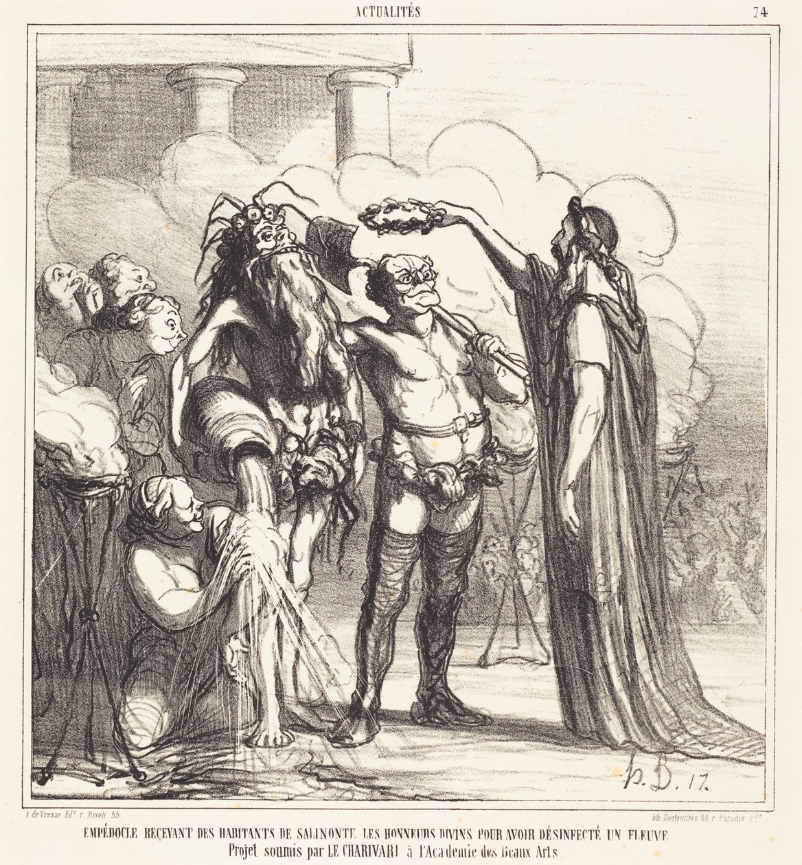 Empedocle recevant... les honneurs divins... de Honoré Daumier
