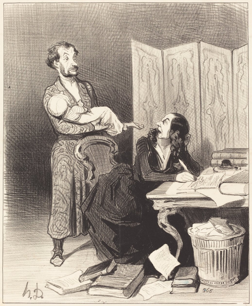 Levem isso mais para longe... impossível trabalhar... de Honoré Daumier