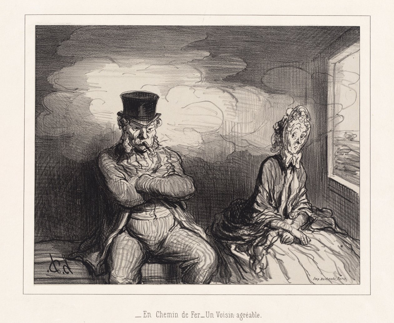 No caminho de ferro... um vizinho agradável de Honoré Daumier