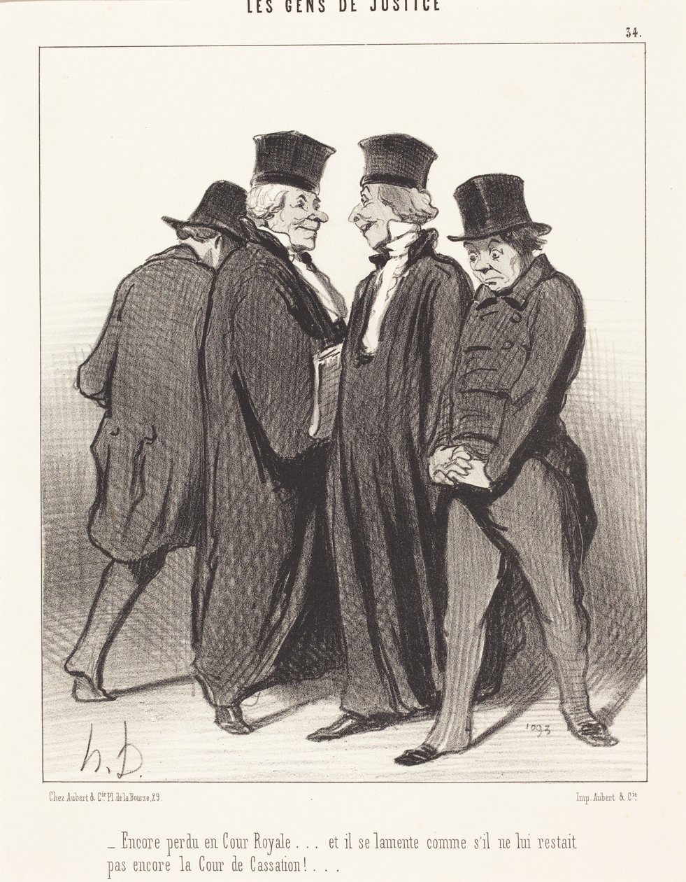 Perdido outra vez no Tribunal Real... e lamenta-se... de Honoré Daumier