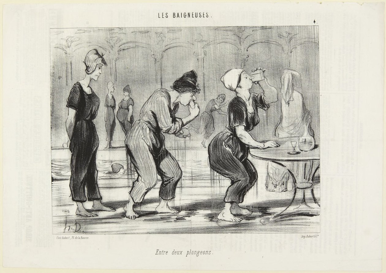 Entre dois mergulhos de Honoré Daumier