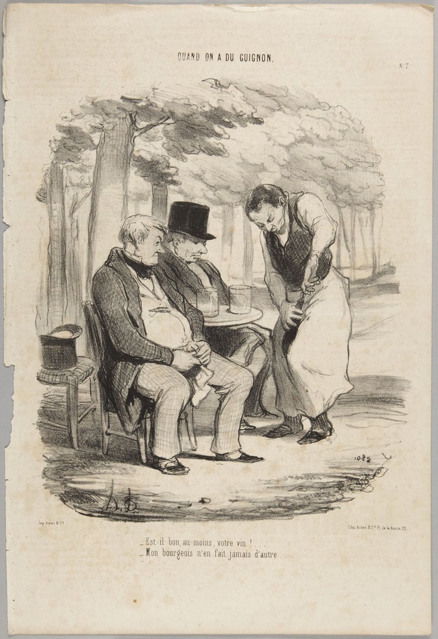 O vosso vinho é, pelo menos, bom!..., n.º 7 da série «Quand on a du Guignon», de Le Charivari de Honoré Daumier
