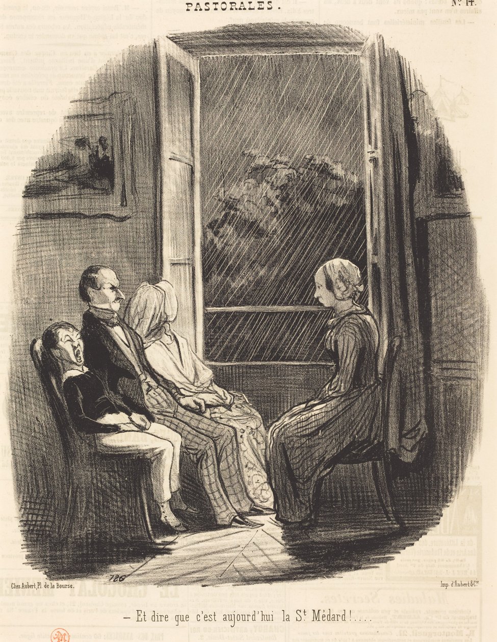 E pensar que hoje é São Medardo! de Honoré Daumier