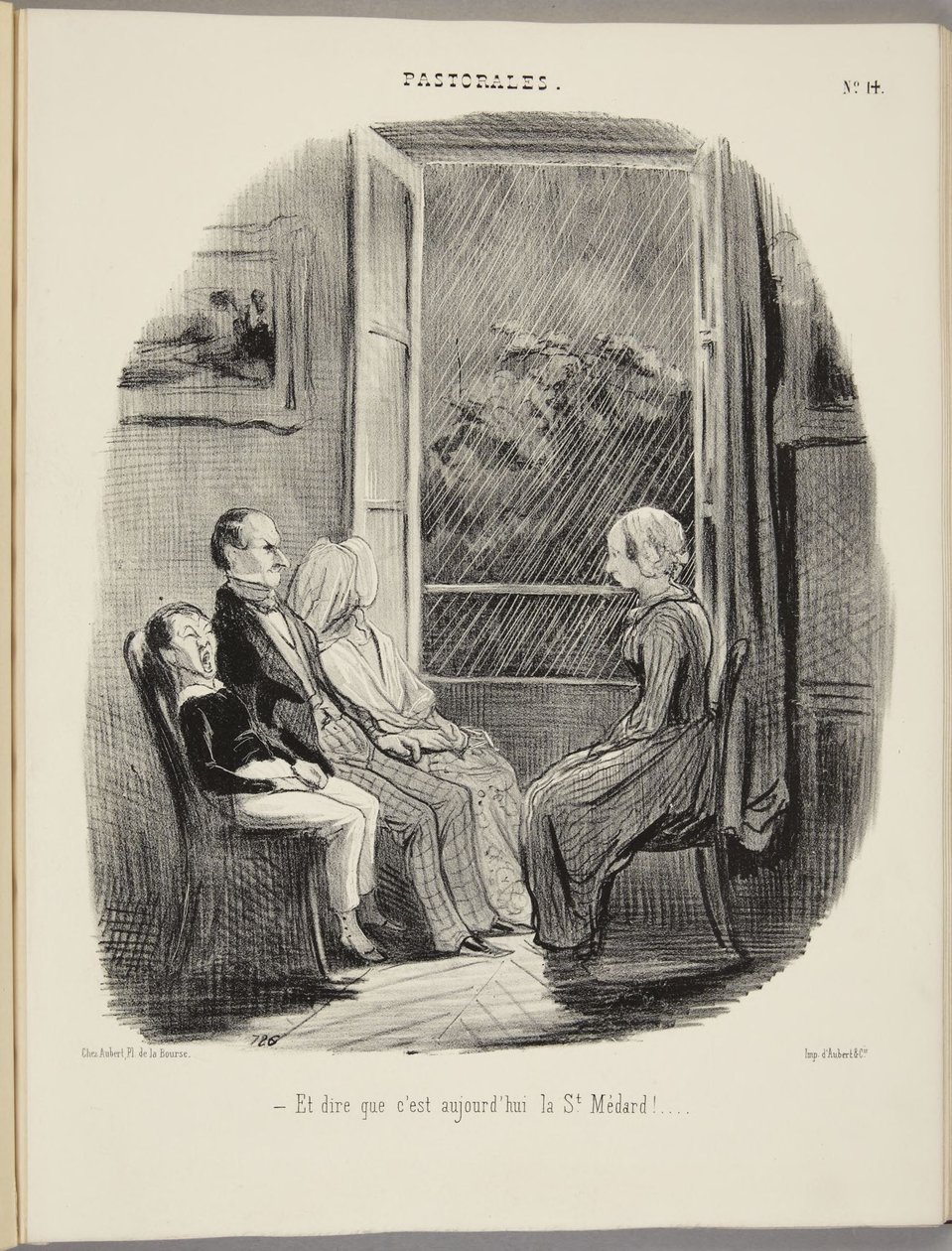 E pensar que hoje é São Medardo! de Honoré Daumier