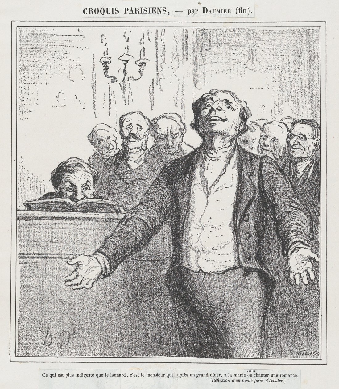 Ainda mais indigesto do que um jantar de lagosta..., de «Esboços parisienses» de Honoré Daumier