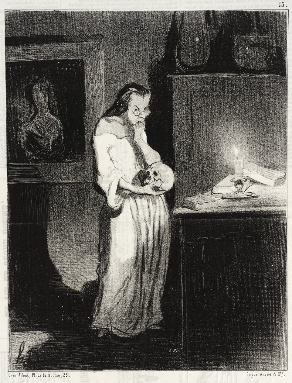 Mulher de letras humanitária que se entrega ao homem... de Honoré Daumier