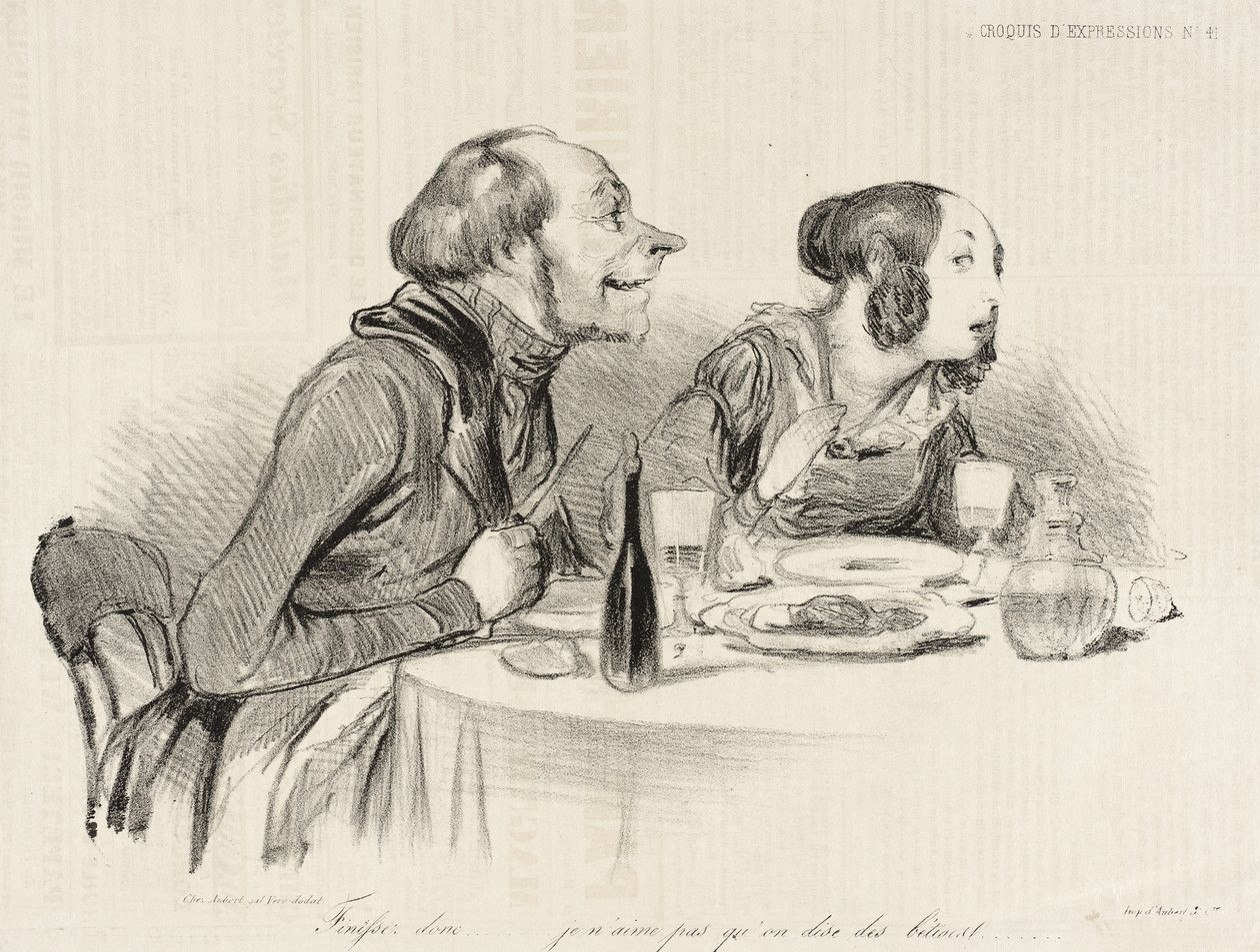 Acabe lá com isso... não gosto que se digam disparates... de Honoré Daumier