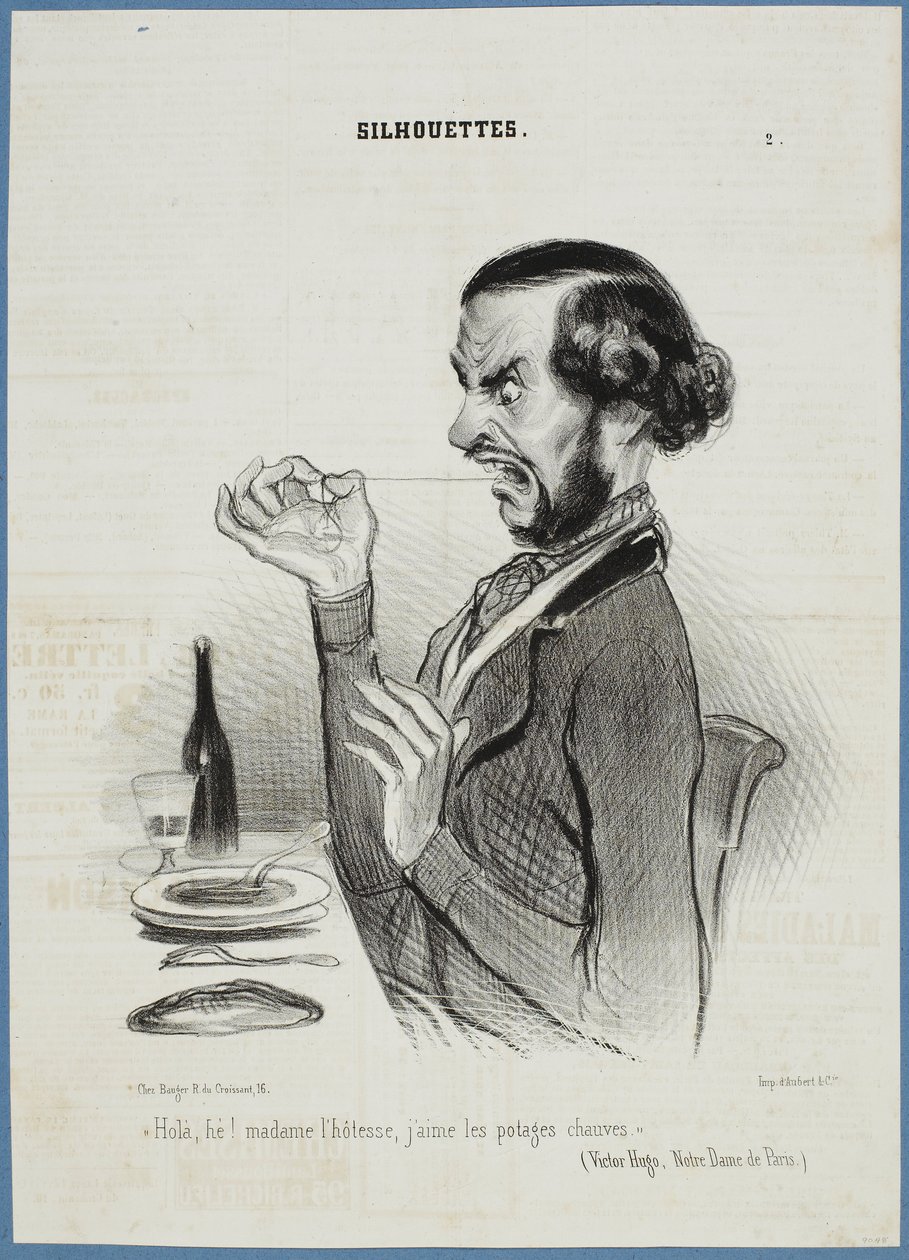Espere! Empregada de mesa, prefiro os legumes bem barbeados. de Honoré Daumier