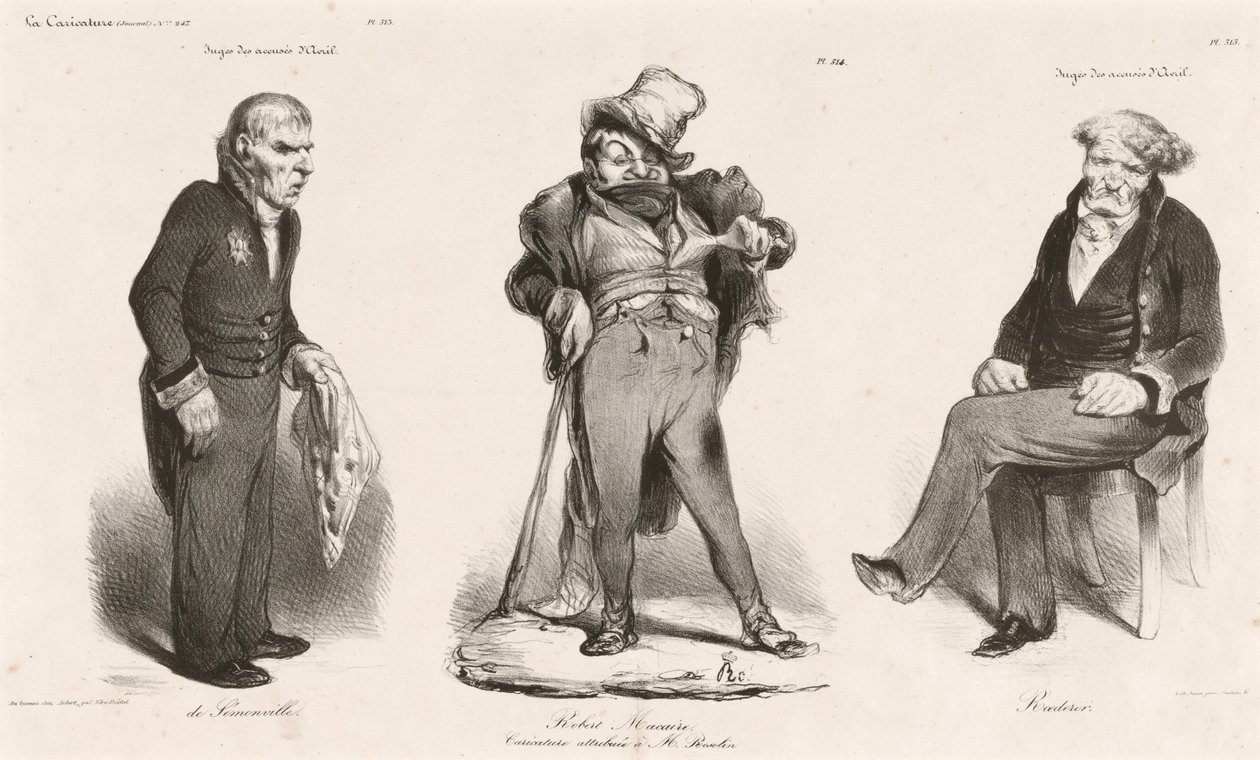 Huguet de Sémonville - Robert Macaire (Thiers) - Comte Roederer de Honoré Daumier