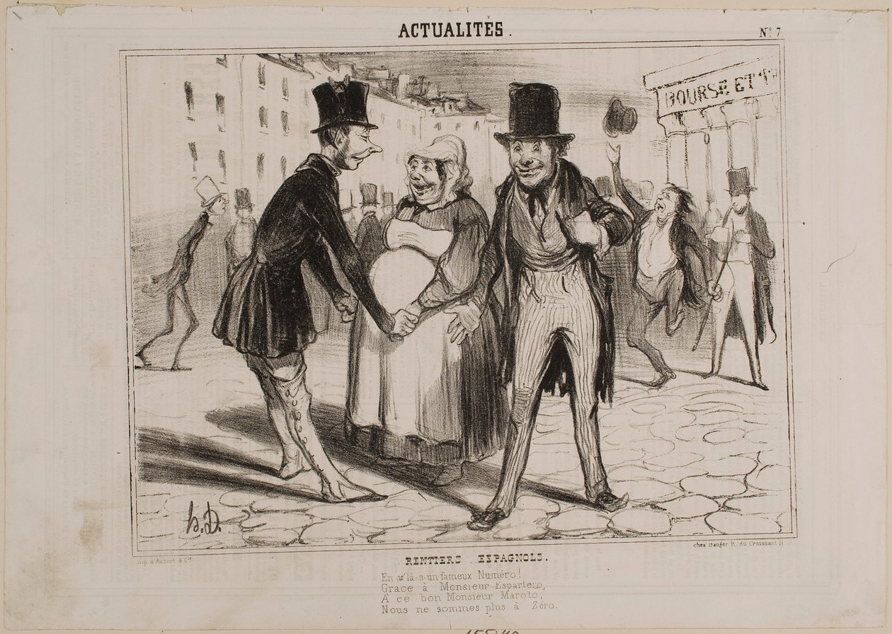 INVESTIDORES EM ACÇÕES ESPANHOLAS de Honoré Daumier