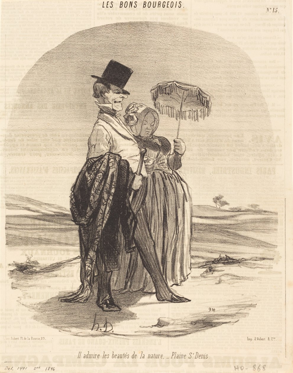 Ele admira as belezas da natureza - Planície de Saint-Denis de Honoré Daumier