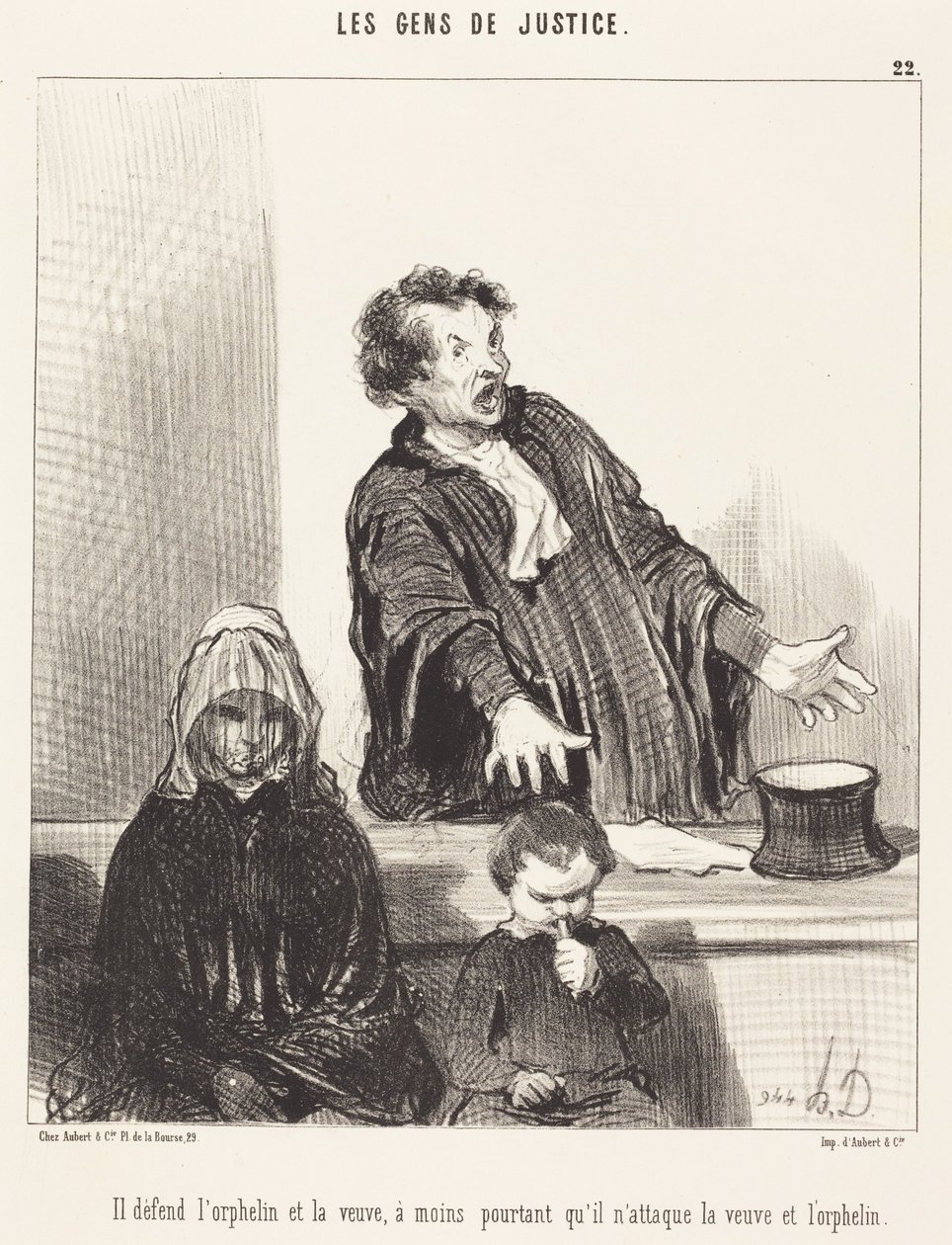Defende o órfão e a viúva, a menos que... de Honoré Daumier