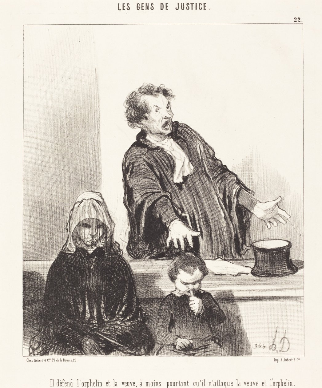 Defende o órfão e a viúva, a menos que... de Honoré Daumier